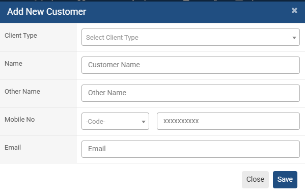 Add New Customer