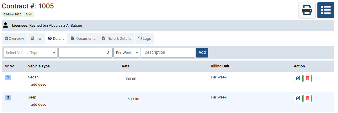 Create a Contract in Futex ERP
