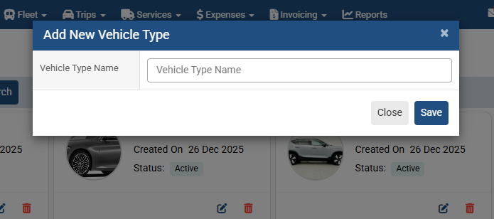 Add Vehicle Type