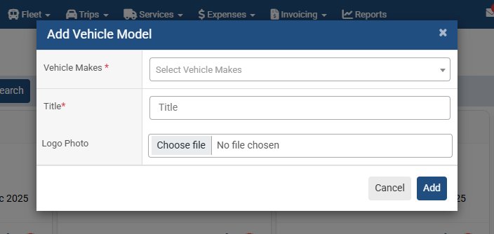 Add Vehicle Model