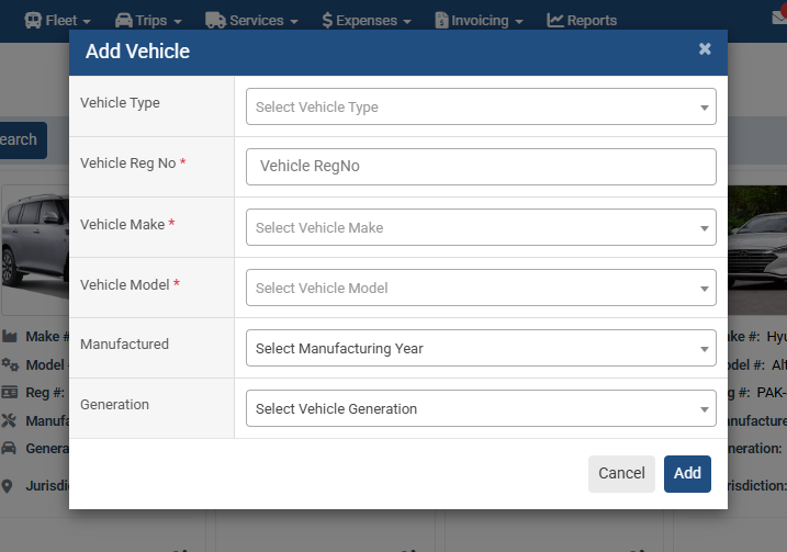 Add a New Vehicle