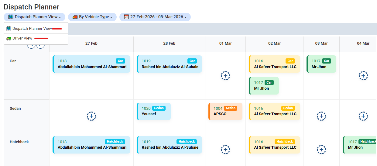 Dispatch Planner – Multiple Views Available