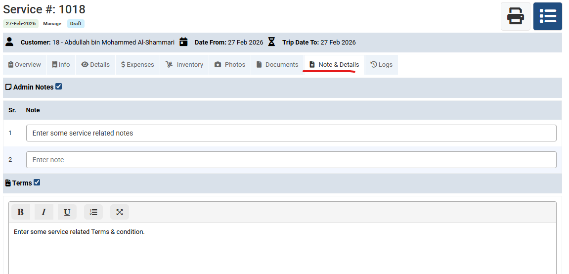 add a services in Futex Logix