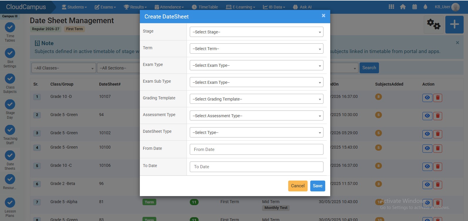 How to Create Datesheet