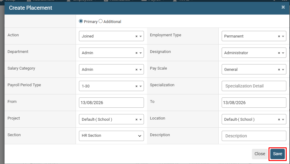 How to Add Employee Placement