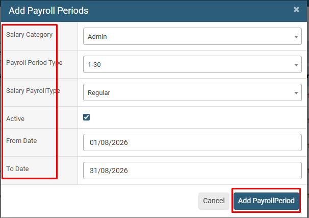 How to Add Payroll Period