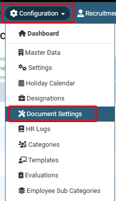 How to Add New HR Document Settings
