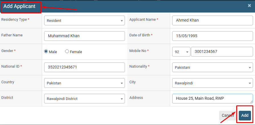 How to Add New Applicant