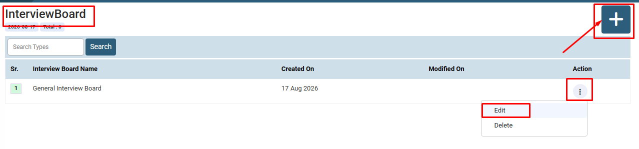 How to Add New Interview Board