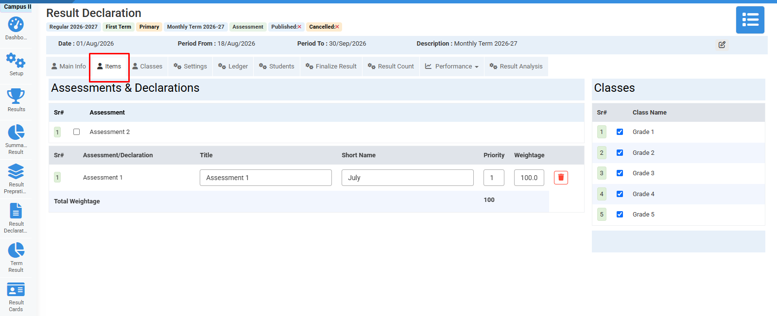 How to Update Result Declaration