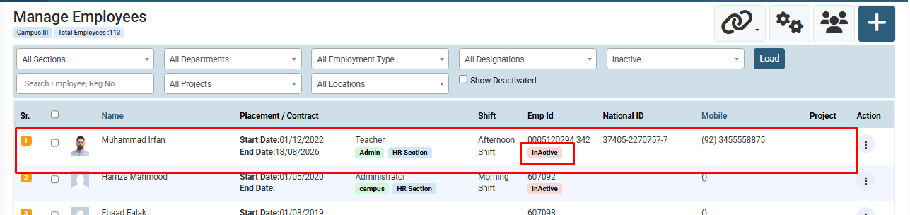 How to Deactivate an Employee Profile