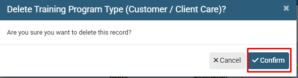 How To Delete Training Program Type