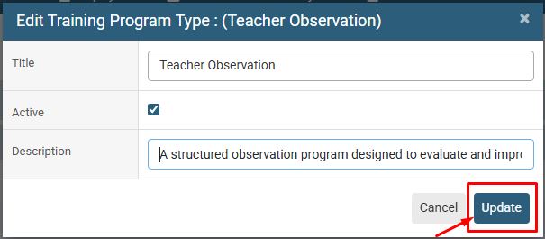 How To Update Training Program Type