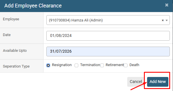 How to Add Employee Clearance