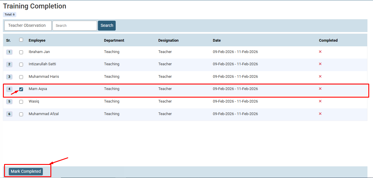How to Mark Training Completion Status For Employee