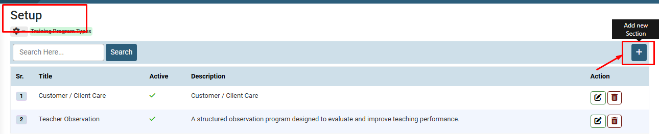 How to Add New Section in Training