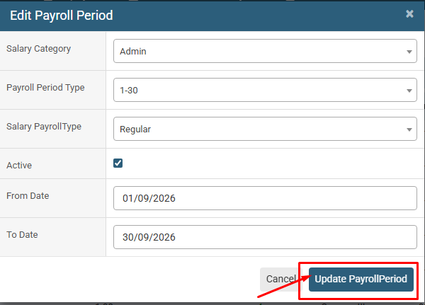 How to Update Payroll Period
