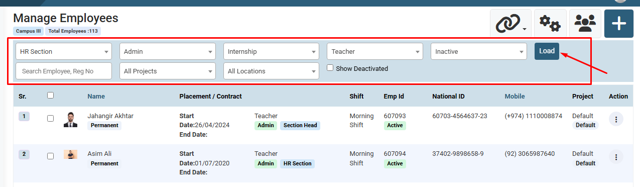 How to Reactivate an Employee Profile