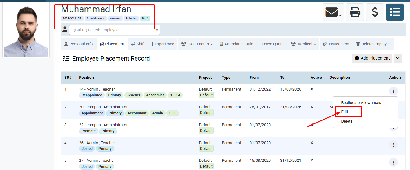 How to Reactivate an Employee Profile