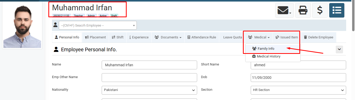 How to Add Employee Family Information