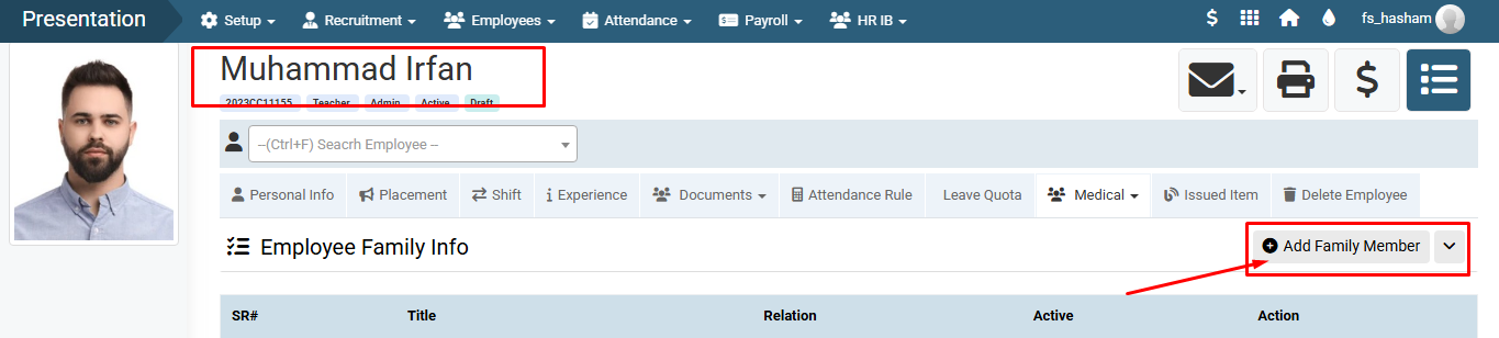 How to Add Employee Family Information