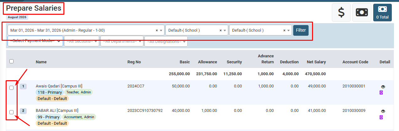 How to Create Batch for Preparing the Salary