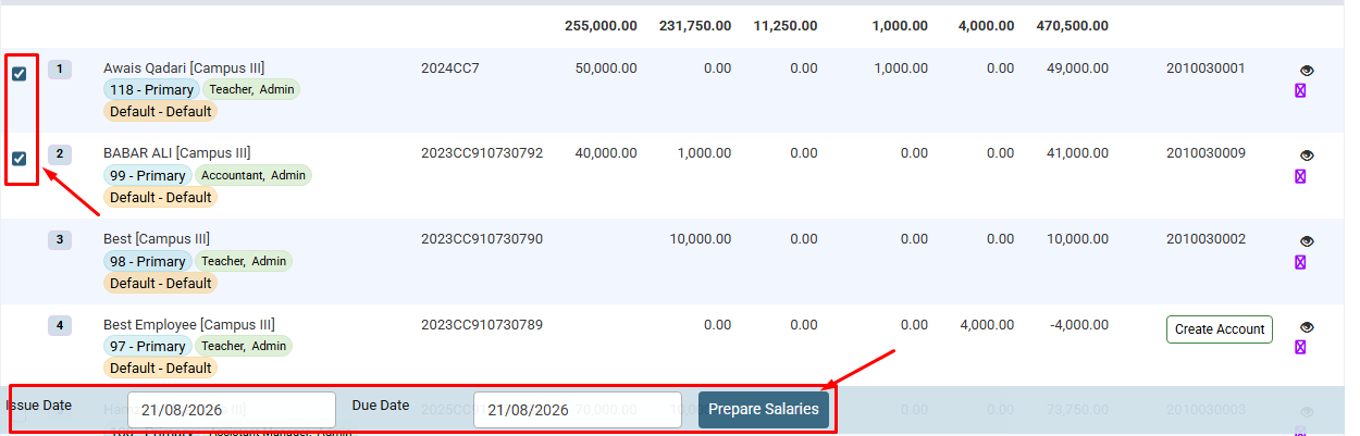 How to Create Batch for Preparing the Salary