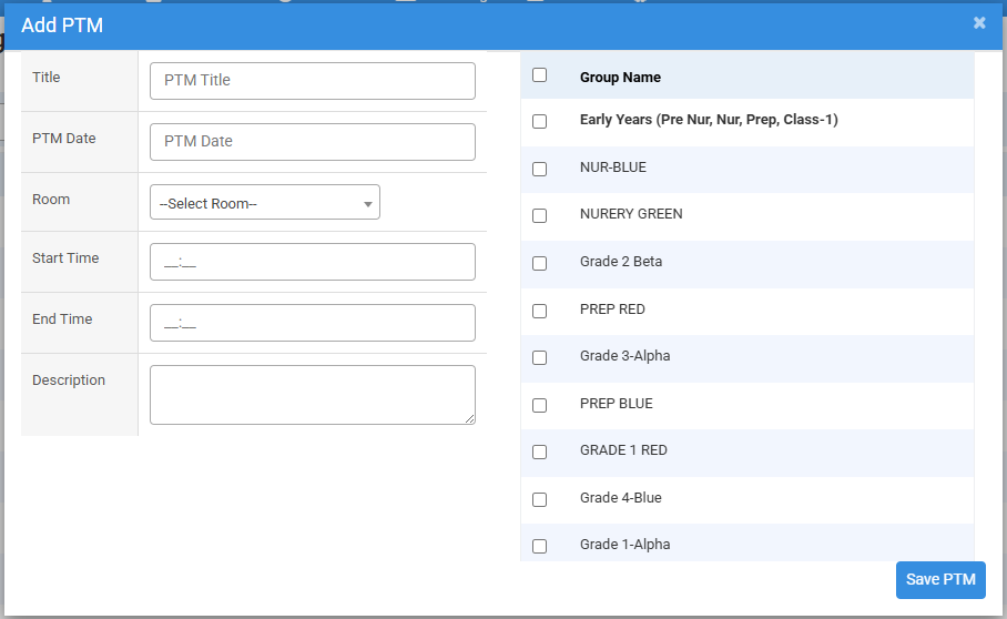 How to Add PTM (Parent Teacher Meeting)
