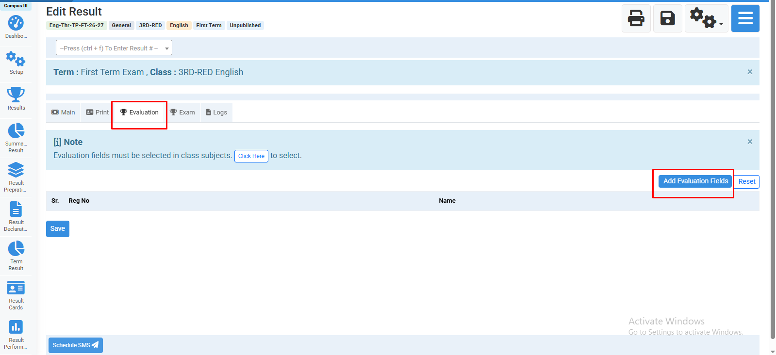 How to Update Result