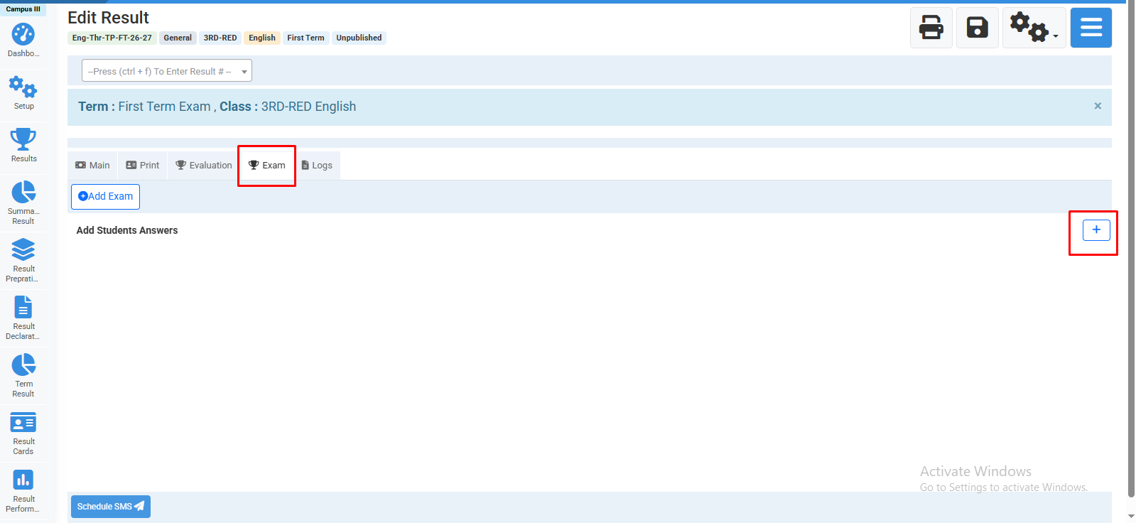 How to Update Result